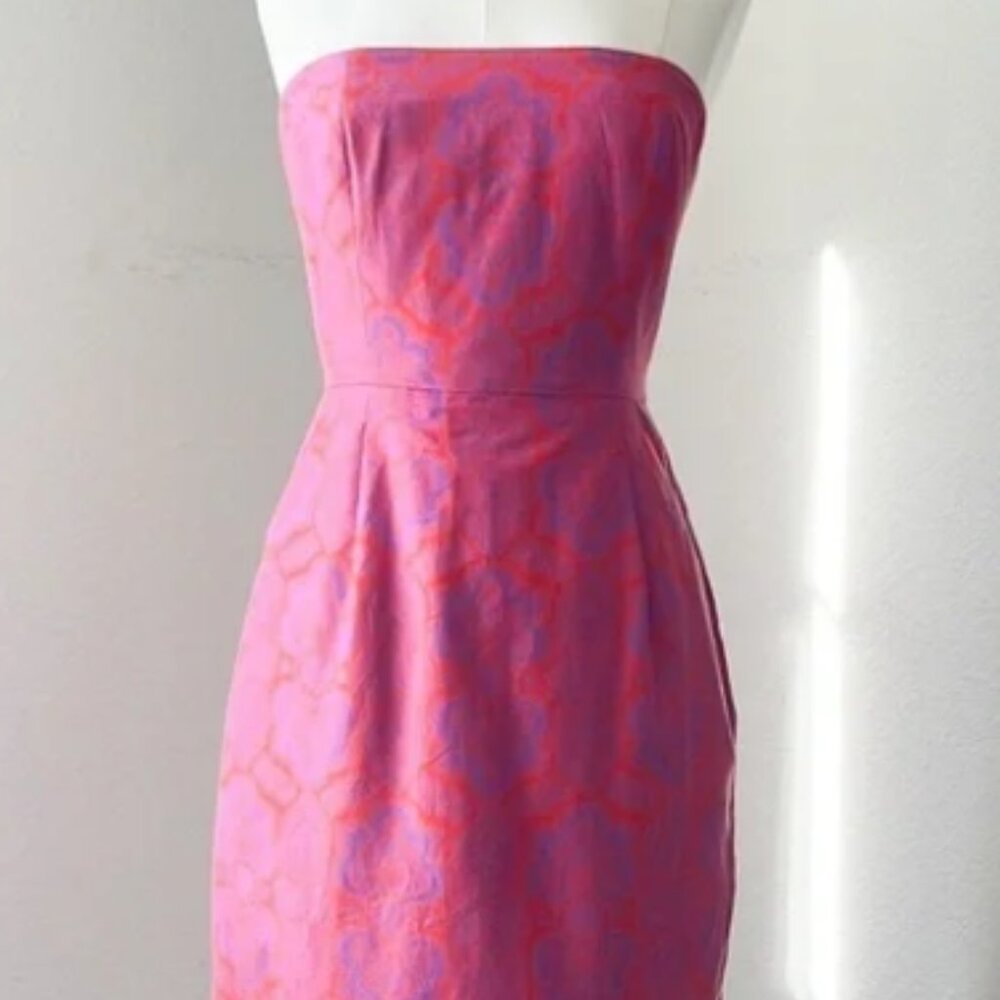 J Crew - Size 0 pink/purple paisley cocktail dress